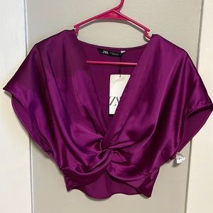 zara satin top